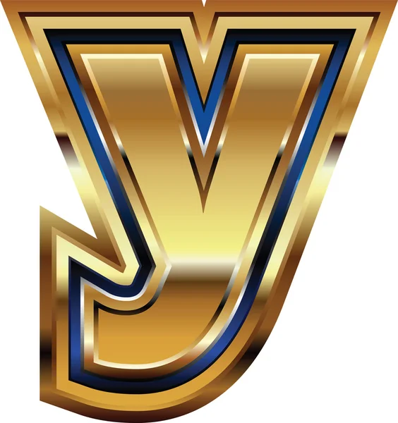 Золотий шрифт Літера Y — стоковий вектор