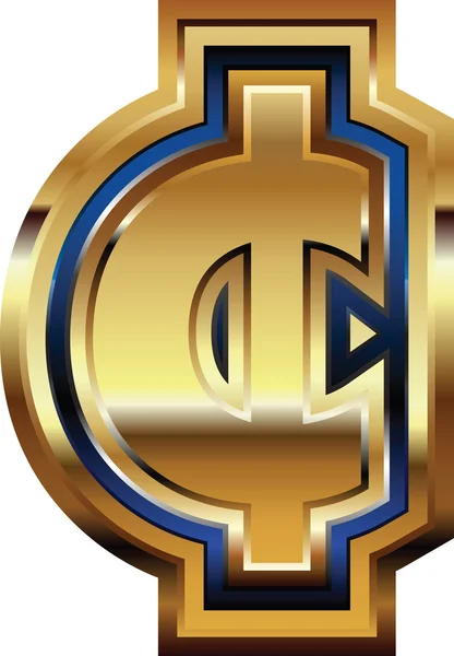 Gyllene cent Symbol — Stock vektor