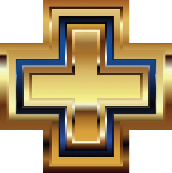 Symbol für goldenes Kreuz — Stockvektor