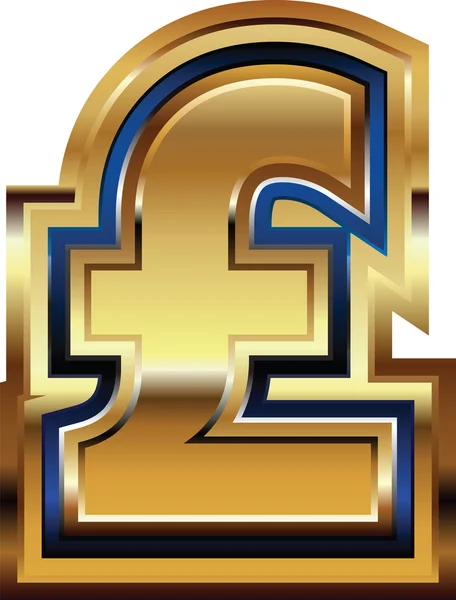 Gold-Pfund-Symbol — Stockvektor