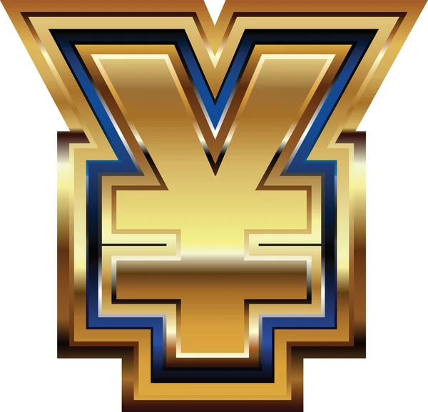 Goldenes Yen-Symbol — Stockvektor