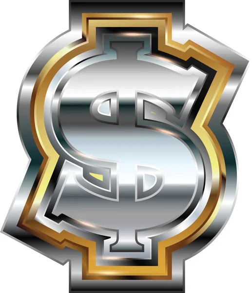 Причудливый символ доллара — стоковый вектор