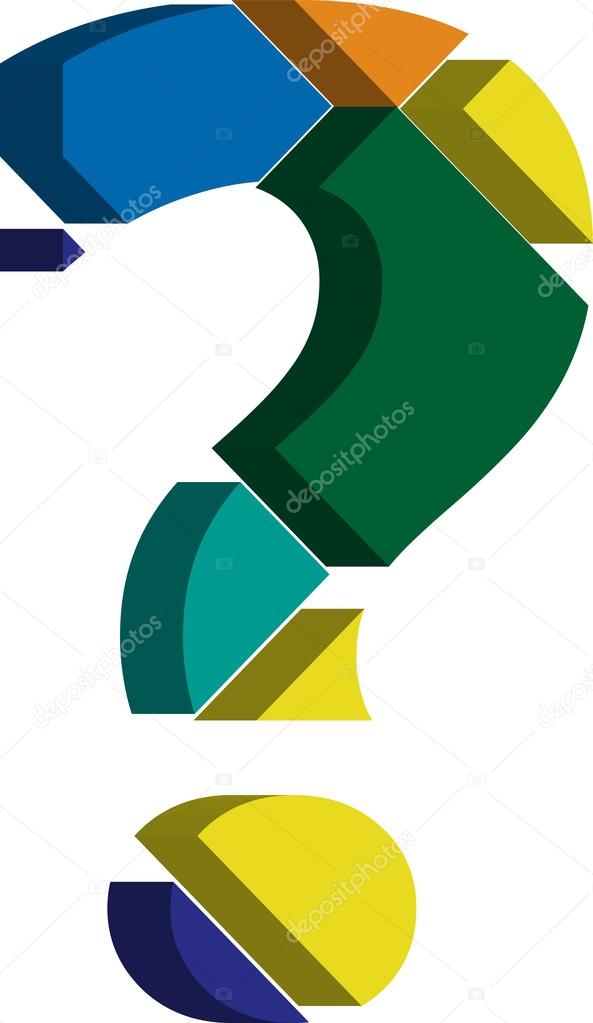 Colorful three-dimensional QUESTION MARK Symbol