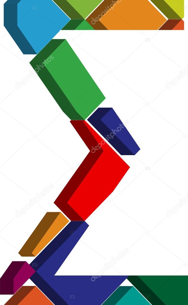 Colorful three-dimensional font Symbol