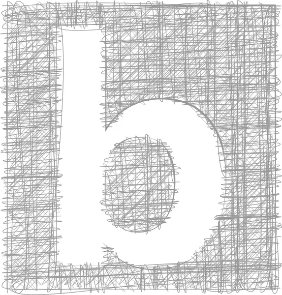 FreeHand typografi bokstaven b — Stock vektor