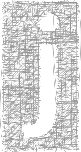 Tipografía a mano alzada Letra J — Archivo Imágenes Vectoriales