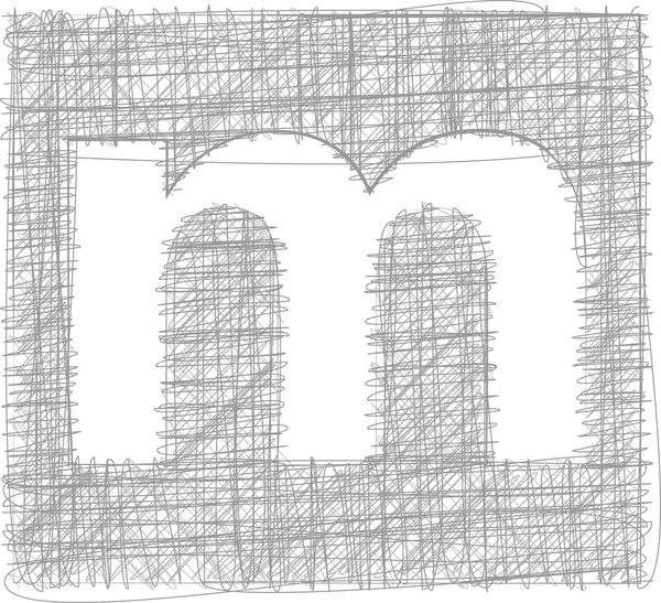 Typographie à main levée Lettre M — Image vectorielle