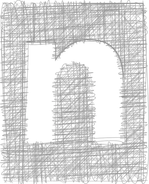 FreeHand typografi bokstaven n — Stock vektor