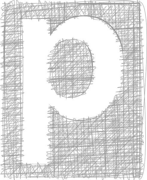 Типография Freehand Letter P — стоковый вектор
