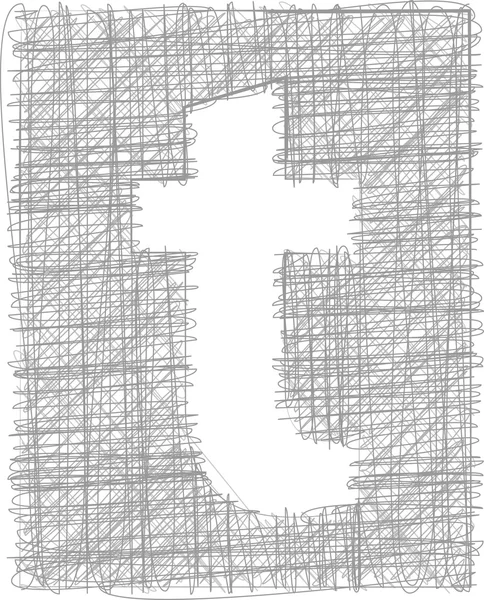 Tipografía a mano alzada Letra T — Archivo Imágenes Vectoriales
