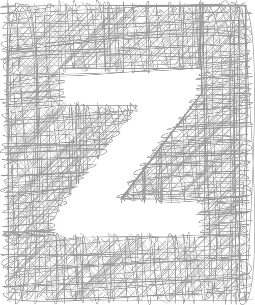 Typographie à main levée Lettre Z — Image vectorielle