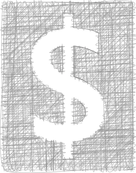 Znak dolara - symbol odręczne — Wektor stockowy