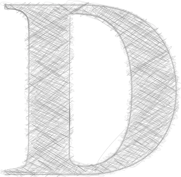 Типография Freehand Letter D — стоковый вектор