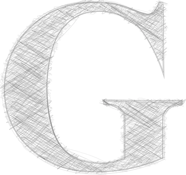 FreeHand typografi bokstaven g — Stock vektor