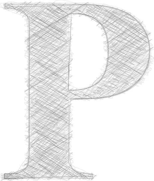 Typographie à main levée Lettre P — Image vectorielle