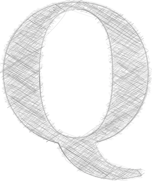 Typographie à main levée Lettre Q — Image vectorielle