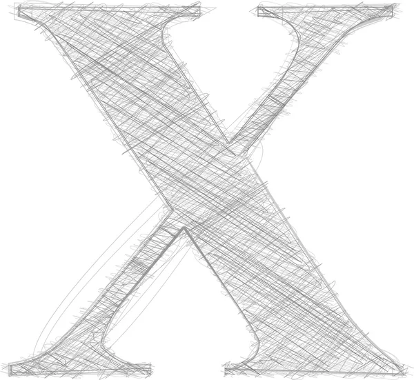 Od ruky typografie písmeno x — Stockový vektor