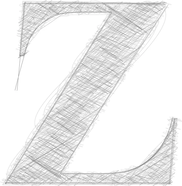 FreeHand typografi bokstaven z — Stock vektor