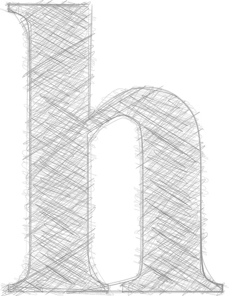Типография Freehand буква H — стоковый вектор
