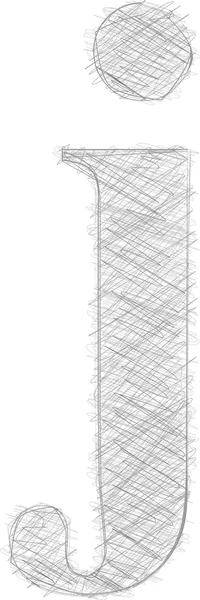 Tipografía a mano alzada Letra J — Archivo Imágenes Vectoriales