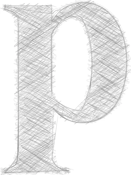 FreeHand typografie letter p — Stockvector