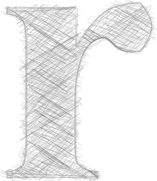 Типография Freehand Letter R — стоковый вектор