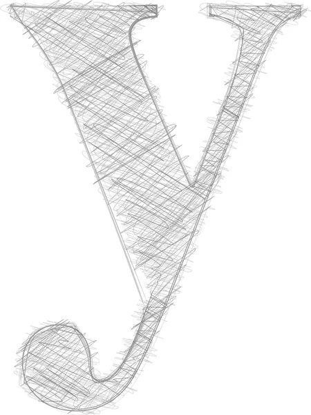 FreeHand tipografi harf y — Stok Vektör