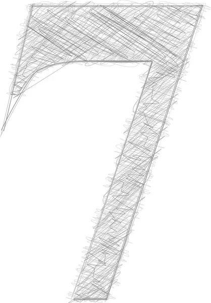 Freehand Typography Number 7 — Vector de stoc