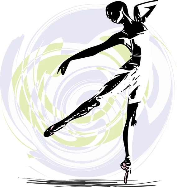 芭蕾舞团的舞者图 — 图库矢量图片