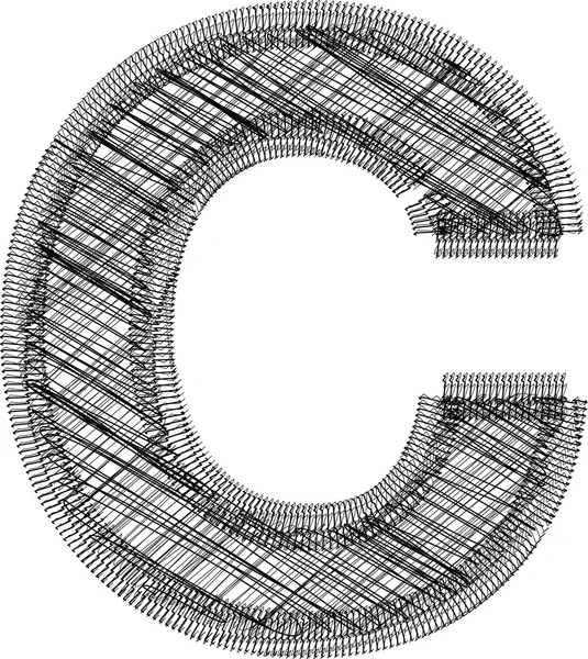 Иллюстрация шрифта LETTER C — стоковый вектор