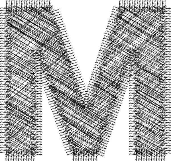 Шрифт LETTER M — стоковый вектор
