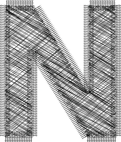 字体的插图字母 n — 图库矢量图片