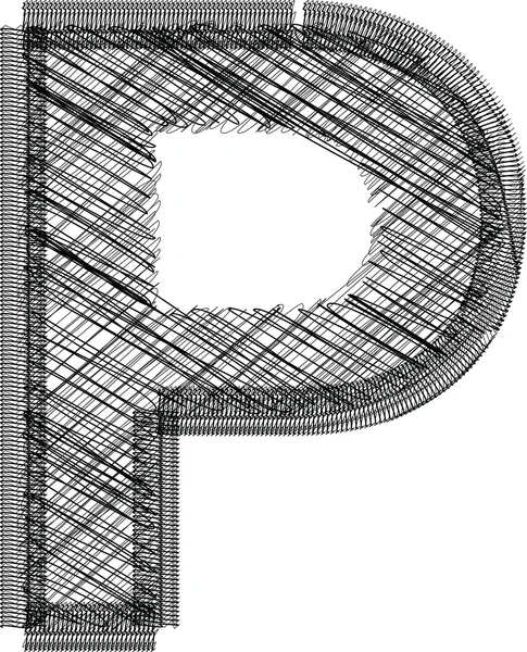 Písmo ilustrace písmeno p — Stockový vektor