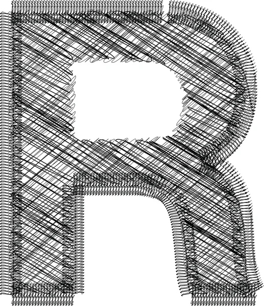 Lettertype illustratie alfabet r — Stockvector