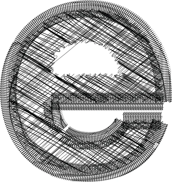 Teckensnitt illustration bokstaven e — Stock vektor