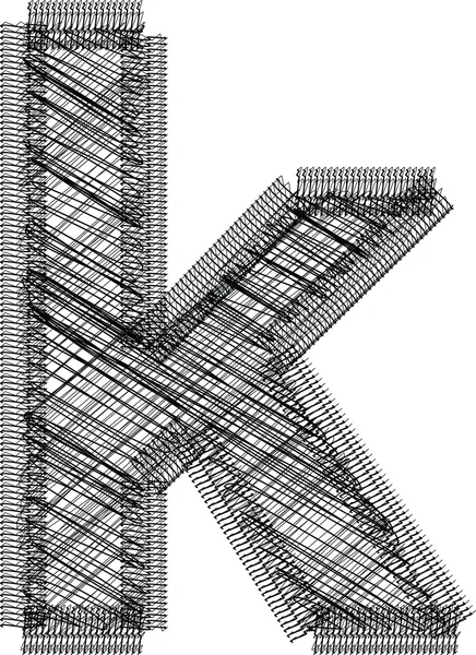 Иллюстрация шрифта LETTER K — стоковый вектор