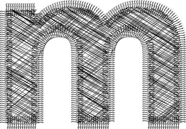 字体的插图字母 m — 图库矢量图片