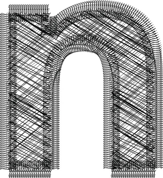 Lettertype illustratie alfabet n — Stockvector