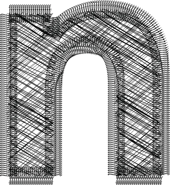 字体的插图字母 n — 图库矢量图片