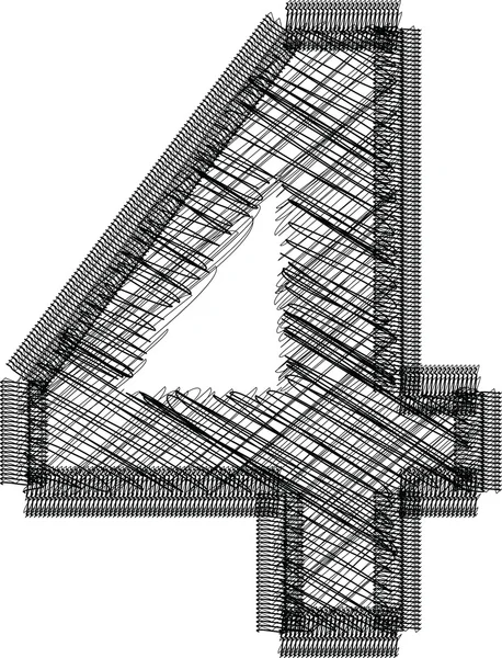 Illustrazione carattere NUMBER 4 — Vettoriale Stock