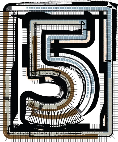 Гранд шрифт NUMBER 5 — стоковий вектор
