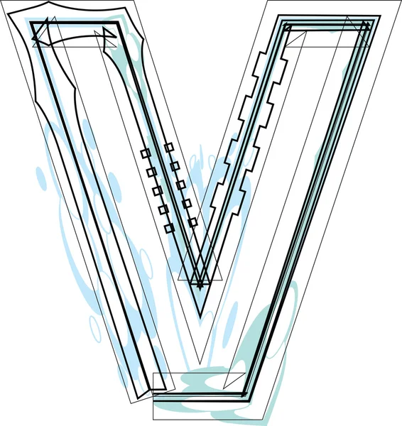 Иллюстрация шрифта LETTER V — стоковый вектор