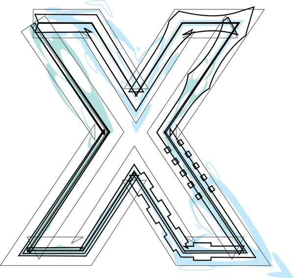 Teckensnitt illustration bokstaven x — Stock vektor