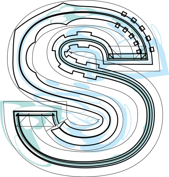 フォントの図文字 s — ストックベクタ