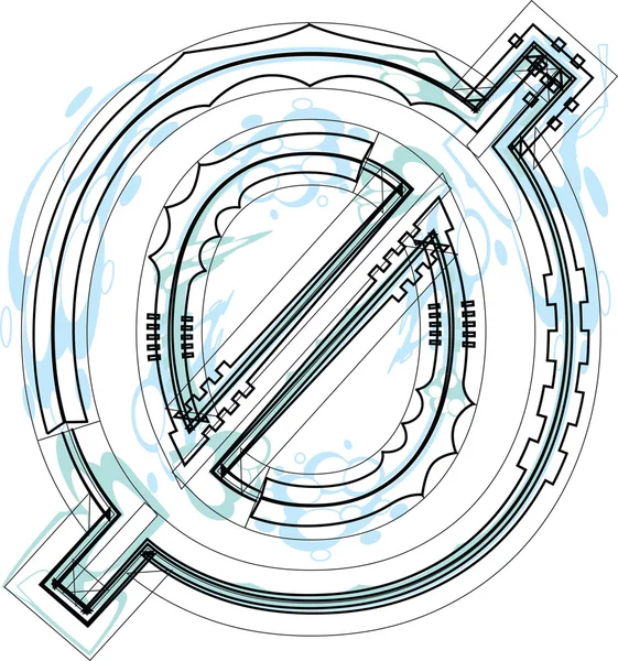 Teckensnitt illustration nummer 0 — Stock vektor