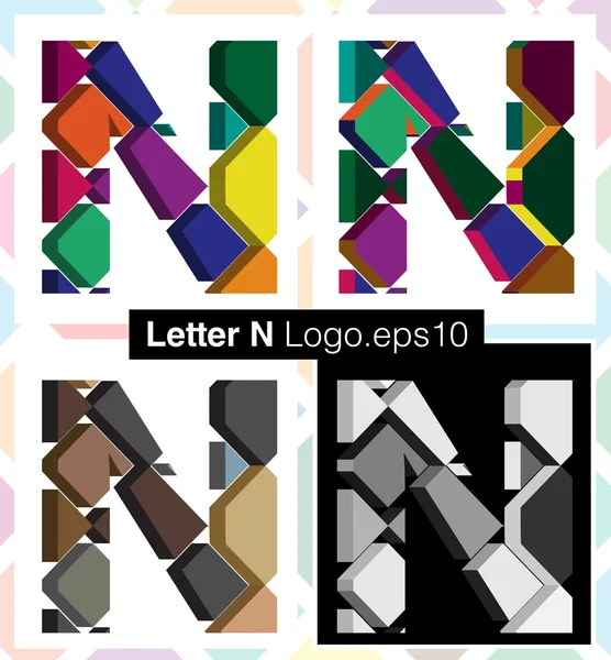 3D-lettertype alfabet n — Stockvector