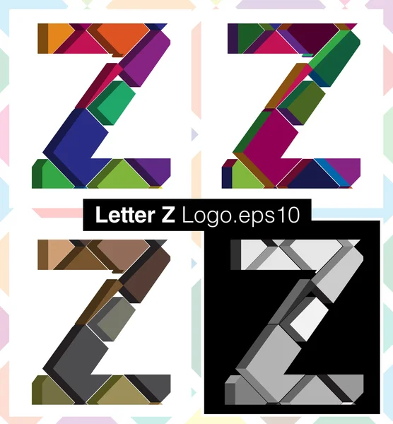 3D-lettertype alfabet z — Stockvector