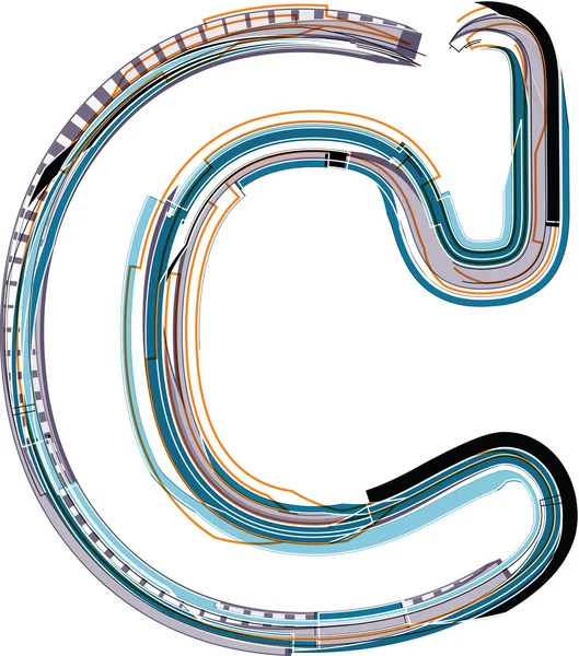 Illustrazione carattere LETTER C — Vettoriale Stock