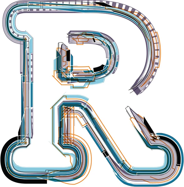 Písmo ilustrace písmeno r — Stockový vektor