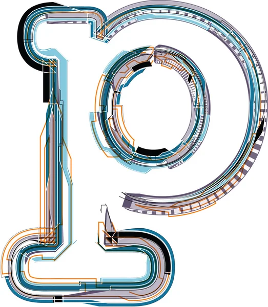 Lettertype illustratie letter p — Stockvector